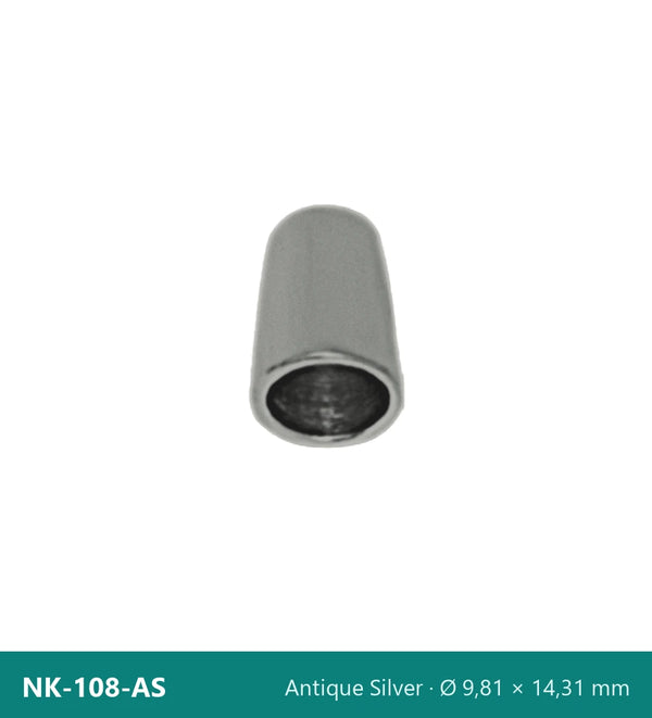 Метален накрайник конусен, тесен NK-108-AS – Antique Silver, Ø 9,81 × 14,31 mm