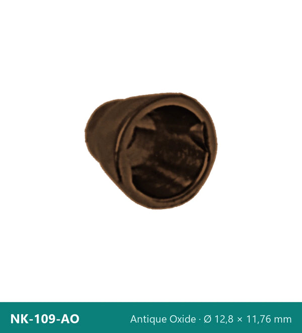 Метален накрайник конусен с шестоъгълен отвор NK-109-AO – Antique Oxide, Ø 12,8 × 11,76 mm