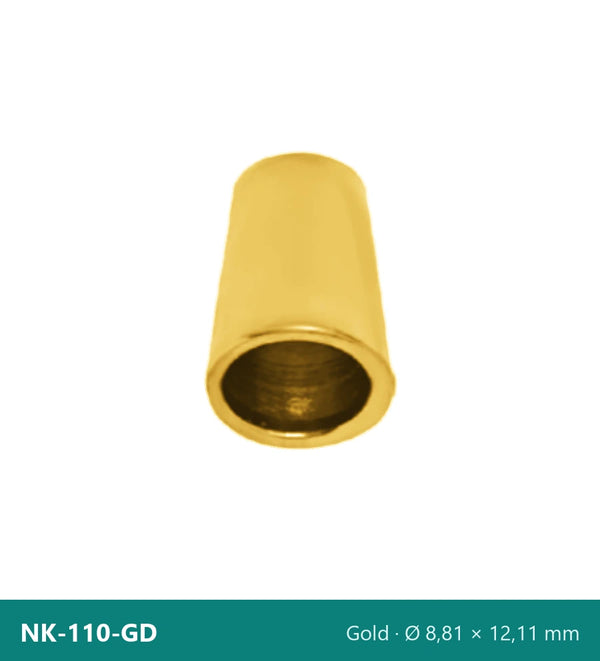 Метален накрайник конусен, удължен NK-110-GD – Gold, Ø 8,81 × 12,11 mm