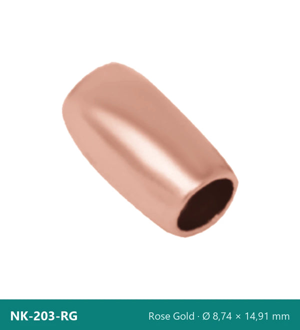 Метален накрайник бъчва NK-203-RG – Rose Gold, Ø 8,74 × 14,91 mm