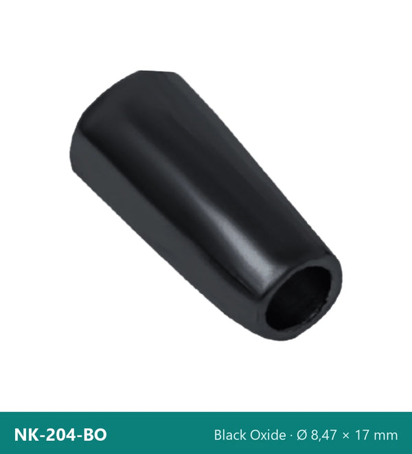 Метален накрайник удължен конус NK-204-BO – Black Oxide, Ø 8,47 × 17 mm
