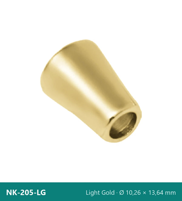 Метален накрайник конус-фуния NK-205-LG – Light Gold, Ø 10,26 × 13,64 mm