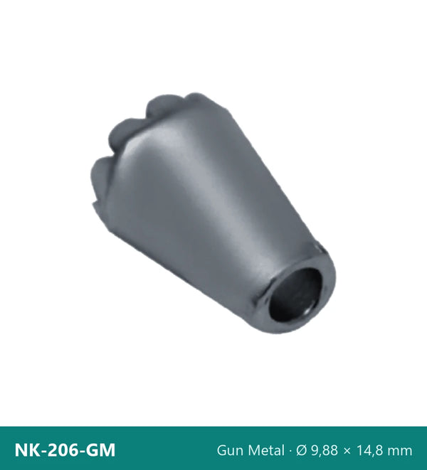 Метален накрайник конус „корона“ NK-206-GM – Gun Metal, Ø 9,88 × 14,8 mm