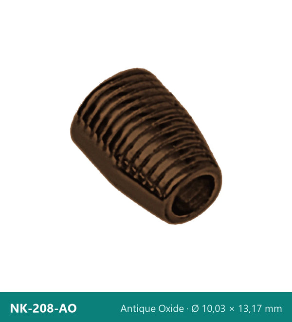 Метален накрайник конус с ребра NK-208-AO – Antique Oxide, Ø 10,03 × 13,17 mm