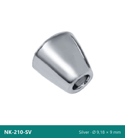 Snøreende i metal, klokke, lav NK-210-SV – sølv, Ø 9,18 × 9 mm