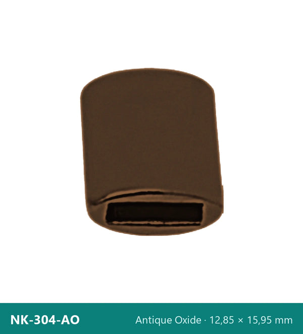Метален накрайник плосък със заоблен връх NK-304-AO – Antique Oxide, 12,85 × 15,95 mm
