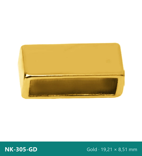 Метален накрайник плосък, широк NK-305-GD – Gold, 19,21 × 8,51 mm