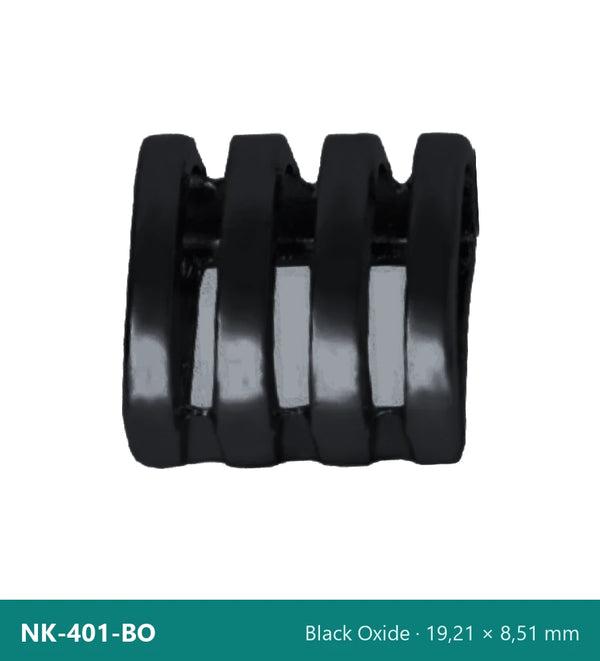Метален накрайник с четири ребра NK-401-BO – Black Oxide, 19,21 × 8,51 mm