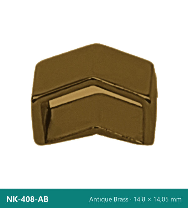 Метален накрайник шеврон NK-408-AB – Antique Brass, 14,8 × 14,05 mm