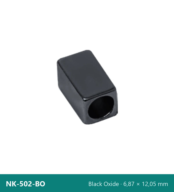 Метален накрайник квадратна тръбичка, къса NK-502-BO – Black Oxide, 6,87 × 12,05 mm