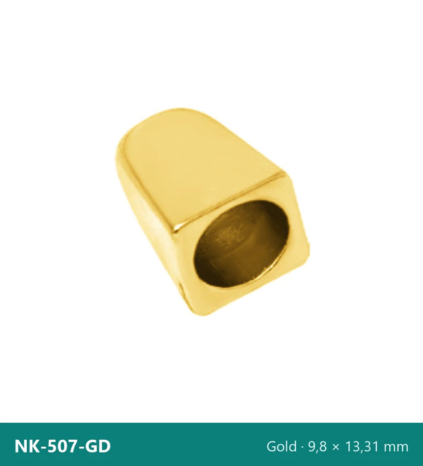Метален накрайник квадратна камбана NK-507-GD – Gold, 9,8 × 13,31 mm