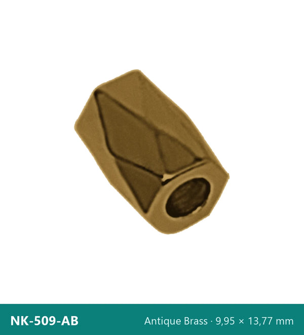 Метален накрайник диамант NK-509-AB – Antique Brass, 9,95 × 13,77 mm