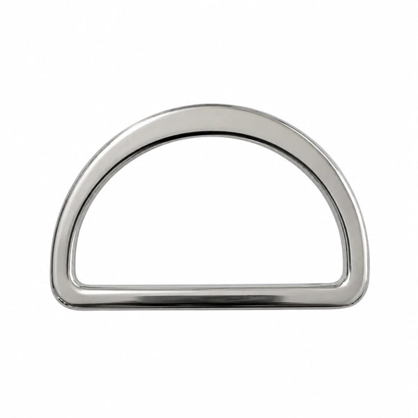 Anello a D piatto in metallo – colore nichel (nickel free)