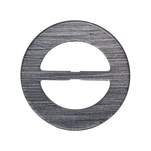 Fibbia rotonda in poliestere con texture spazzolata – grigio scuro