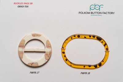 Round marble polyester buckle and oval tortoiseshell buckle