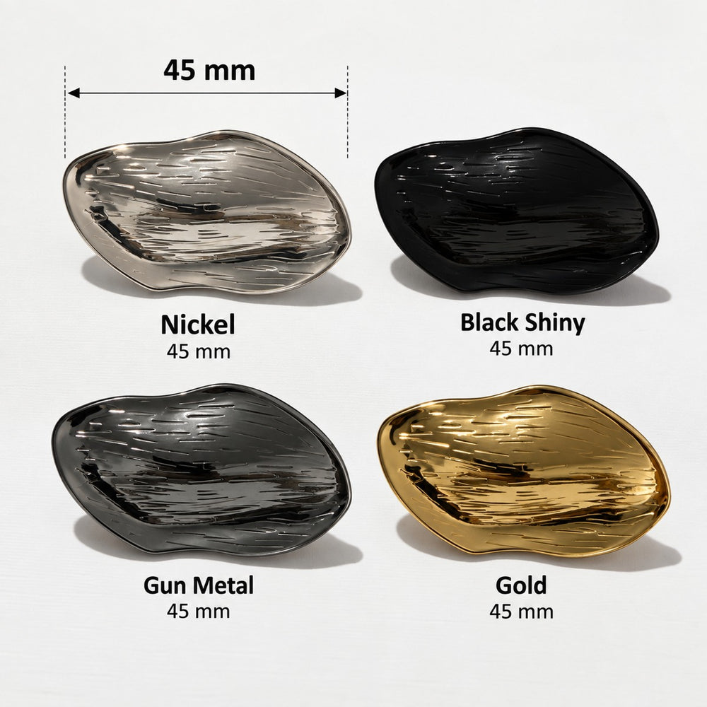 Metal button “Large oval with relief lines” MB-27 – sizes