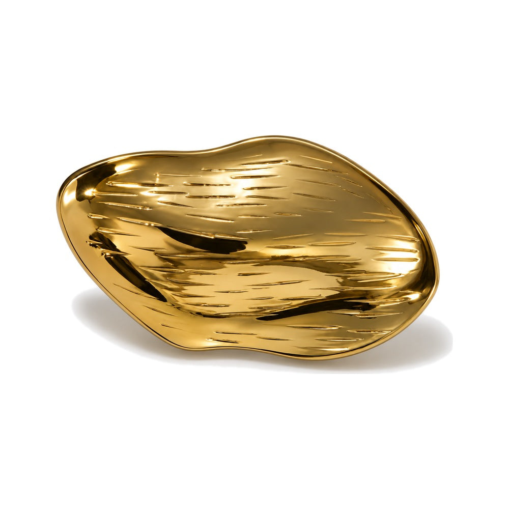 Metal button “Large oval with relief lines” MB-27 – Gold