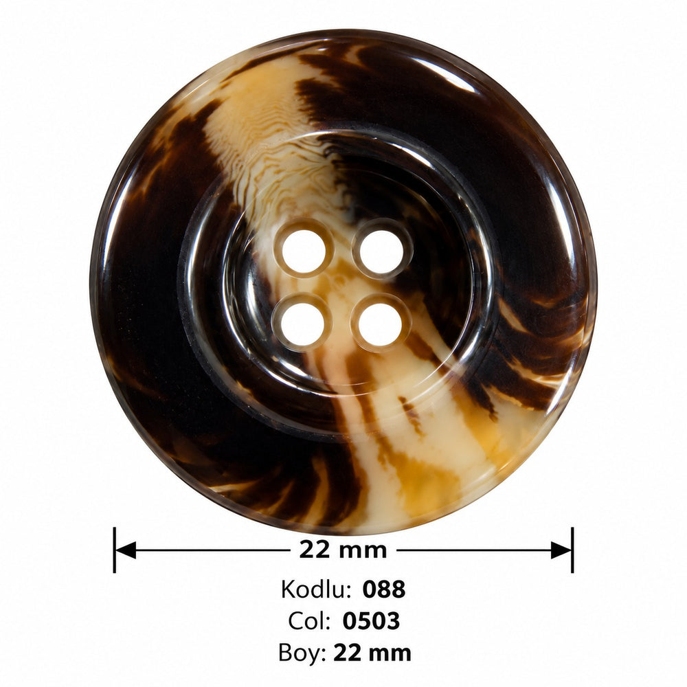Полиестерно копче 088 col 0503 – 4 отвора, кафяво – код и размер