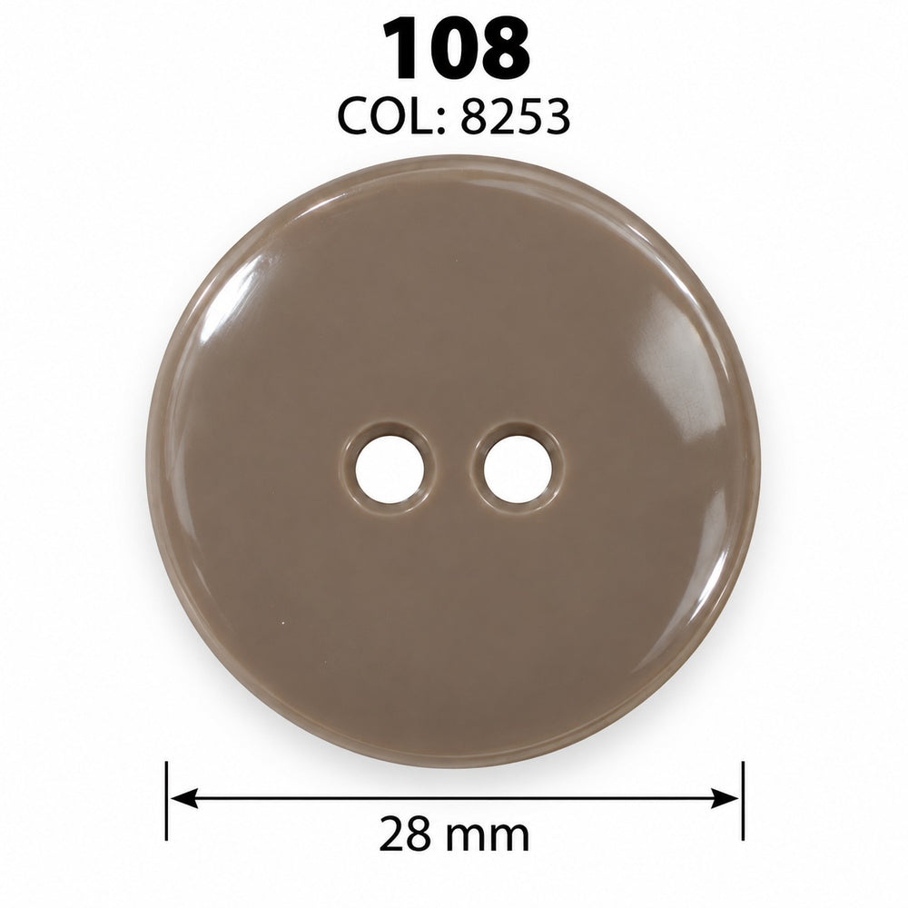 Полиестерно копче 10 col 8253 – 2 отвора, сиво – код и размер