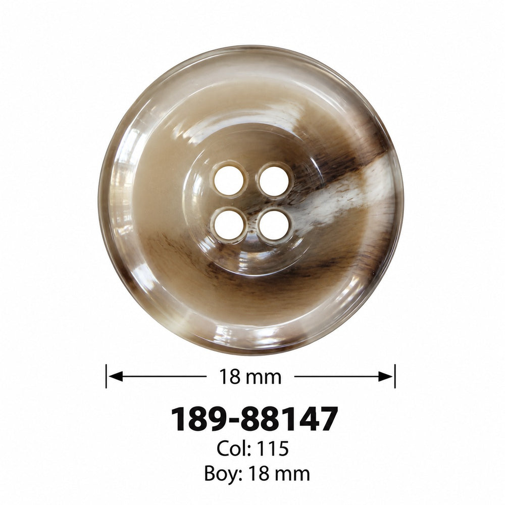 Полиестерно копче 189-88147 col 115 – 4 отвора, сиво – код и размер