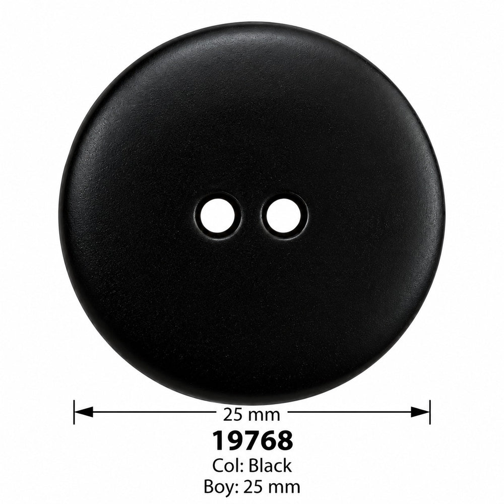 Полиестерно копче 19768 col Black – 2 отвора, черно – код и размер