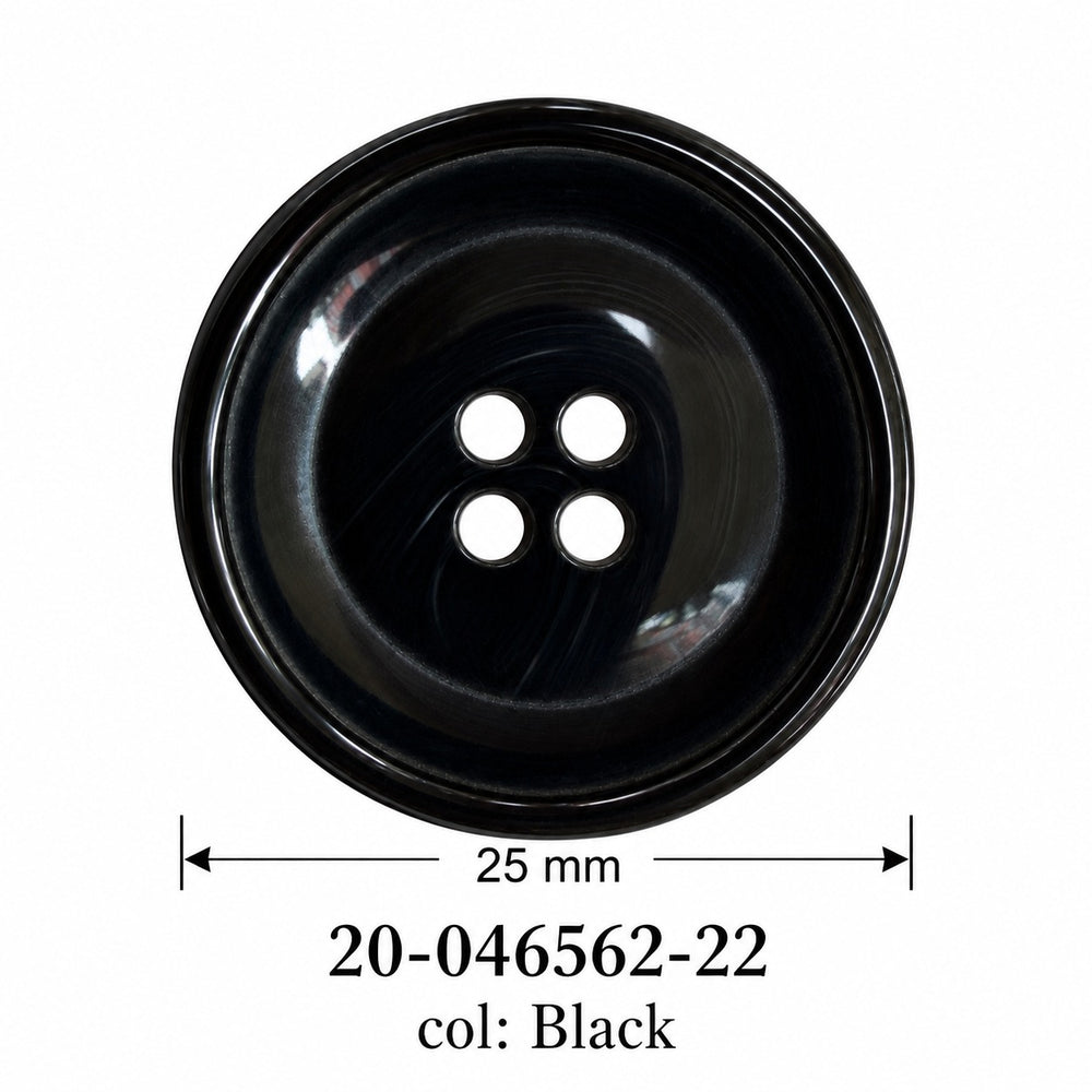 Полиестерно копче 20-046562-22 col Black – 4 отвора, черно – код и размер