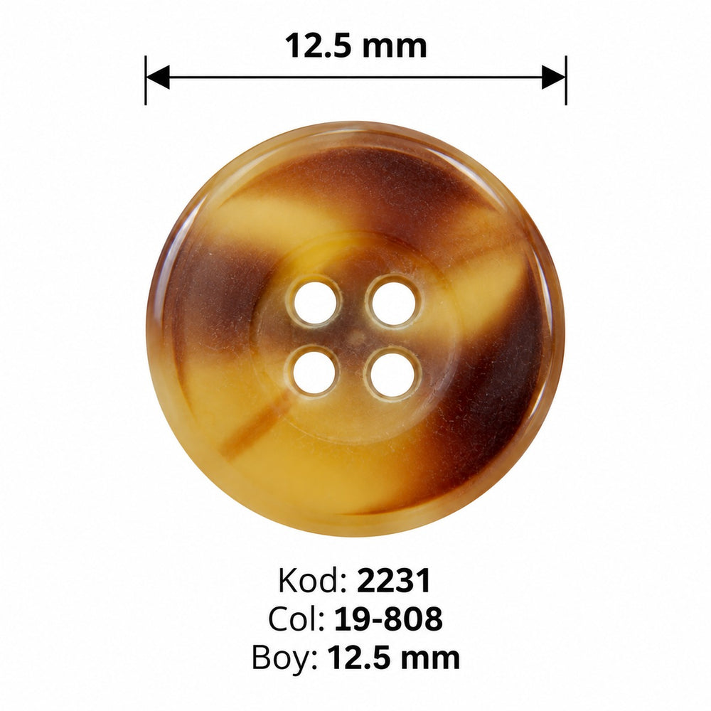 Полиестерно копче 2231 col 19-808 – 4 отвора, кафяво – код и размер