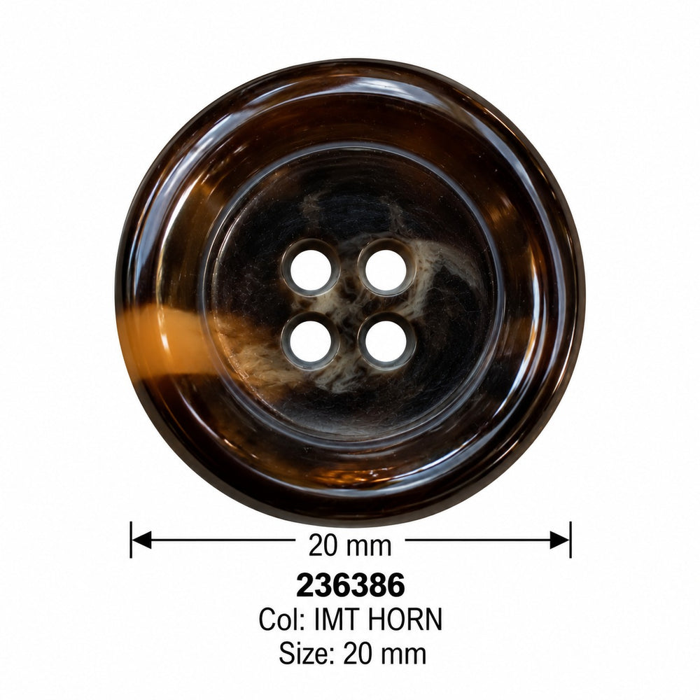 Полиестерно копче 236386 col IMT HORN – 4 отвора, кафяво – код и размер