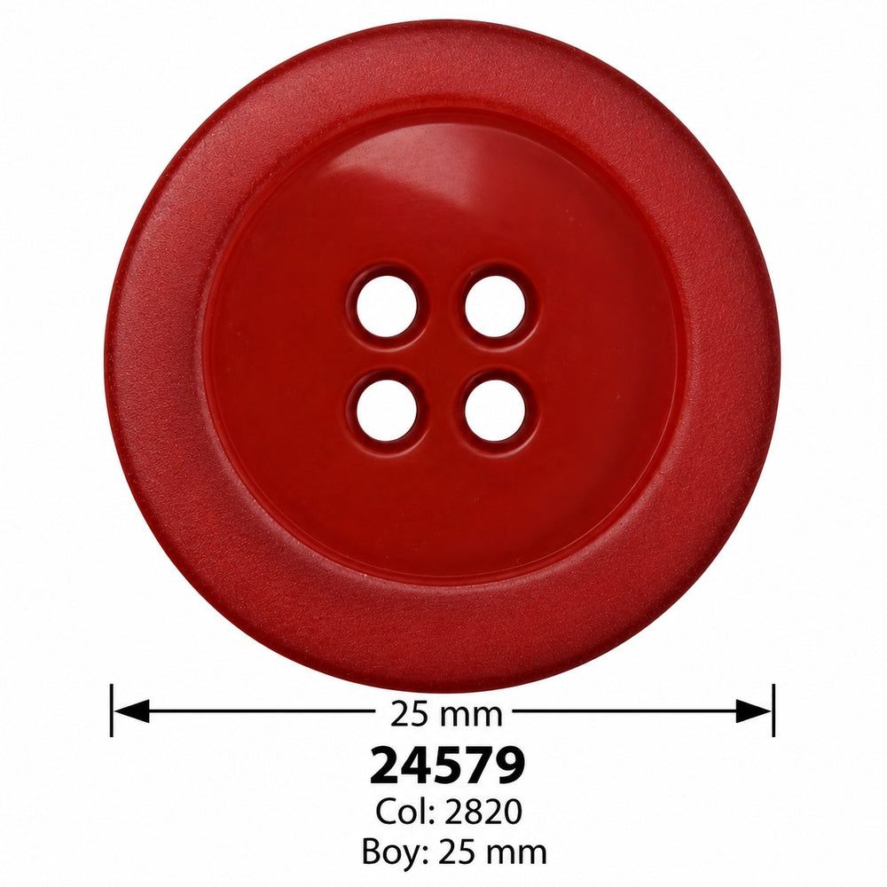 Полиестерно копче 24579 col 2820 – 4 отвора, червено – код и размер