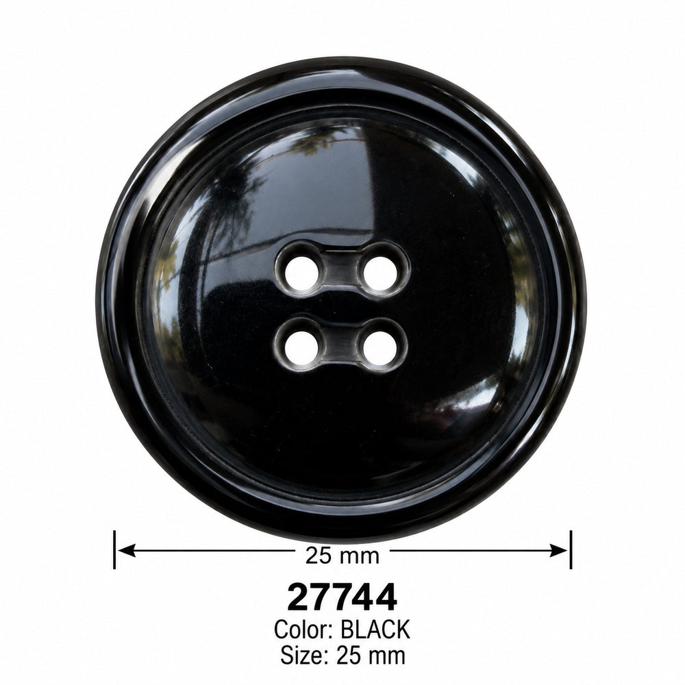 Полиестерно копче 27744 col BLACK – 4 отвора, черно – код и размер
