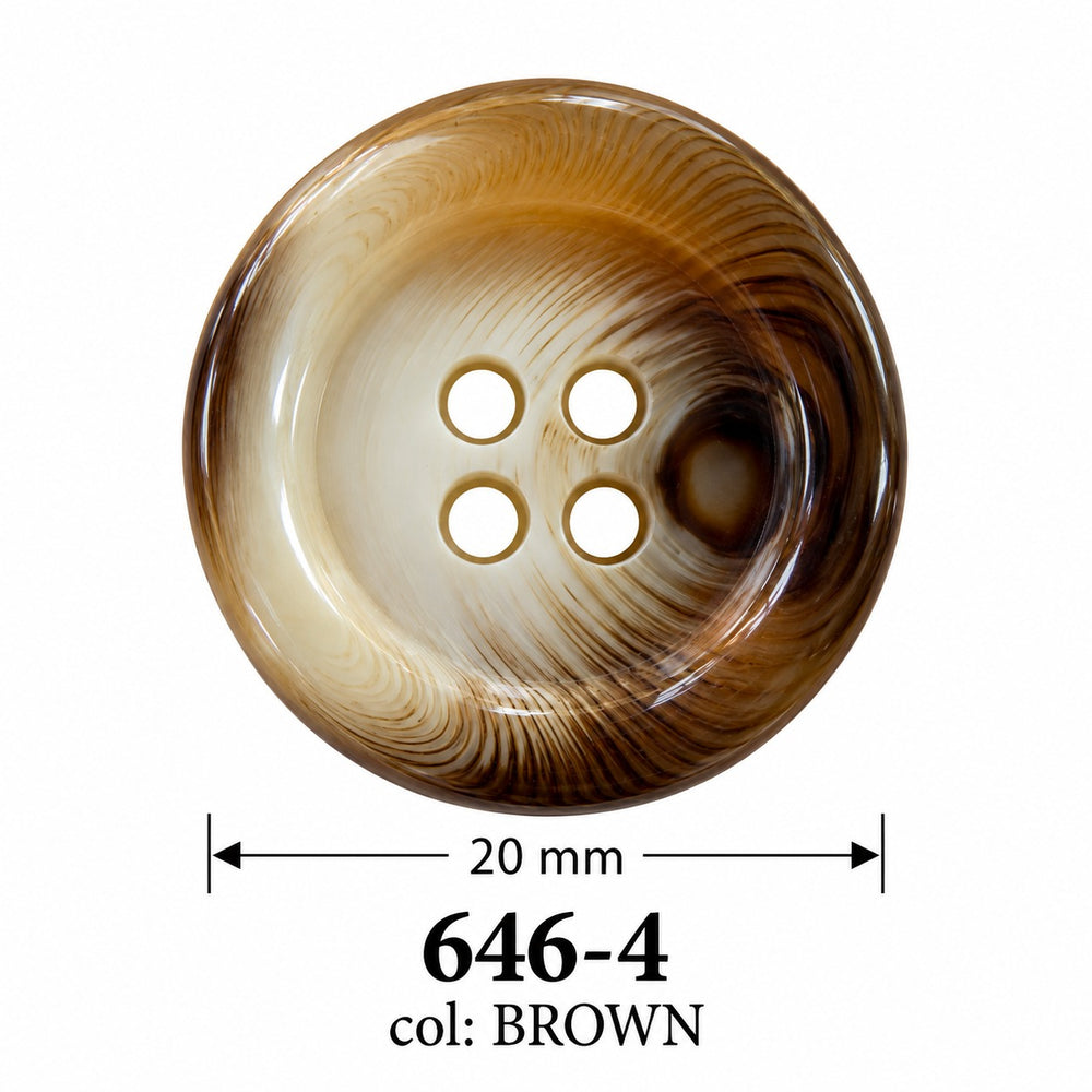 Полиестерно копче 646-4 col BROWN – 4 отвора, кафяво – код и размер