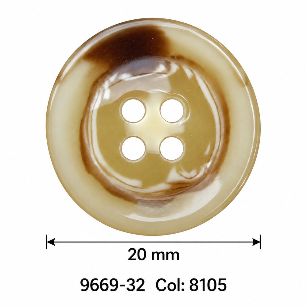 Полиестерно копче 9669-32 col 8105 – 4 отвора, кафяво – код и размер