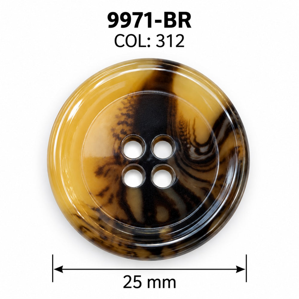 Полиестерно копче 9971-BR col 312 – 4 отвора, кафяво – код и размер