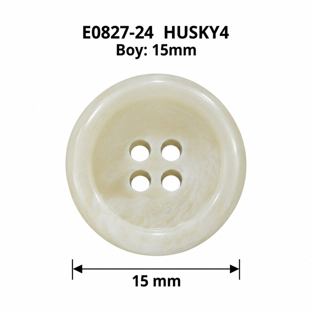 Полиестерно копче E0827 col HUSKY4 – 4 отвора, бежово – код и размер