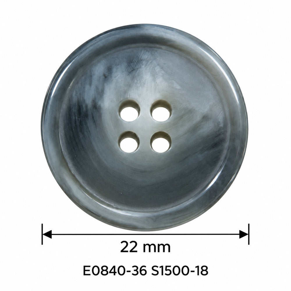 Полиестерно копче E0840 col S1500-18 – 4 отвора, сиво – код и размер