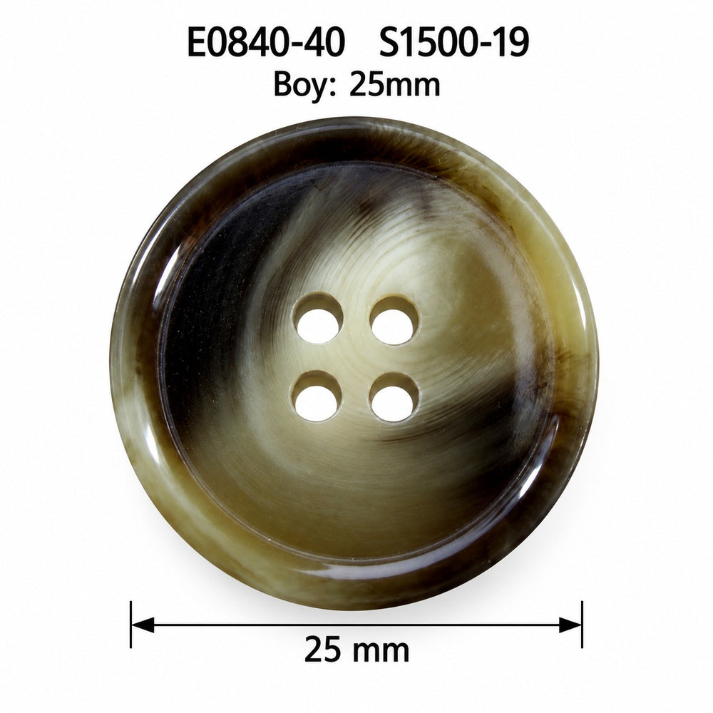 Полиестерно копче E0840 col S1500-19 – 4 отвора, сиво – код и размер