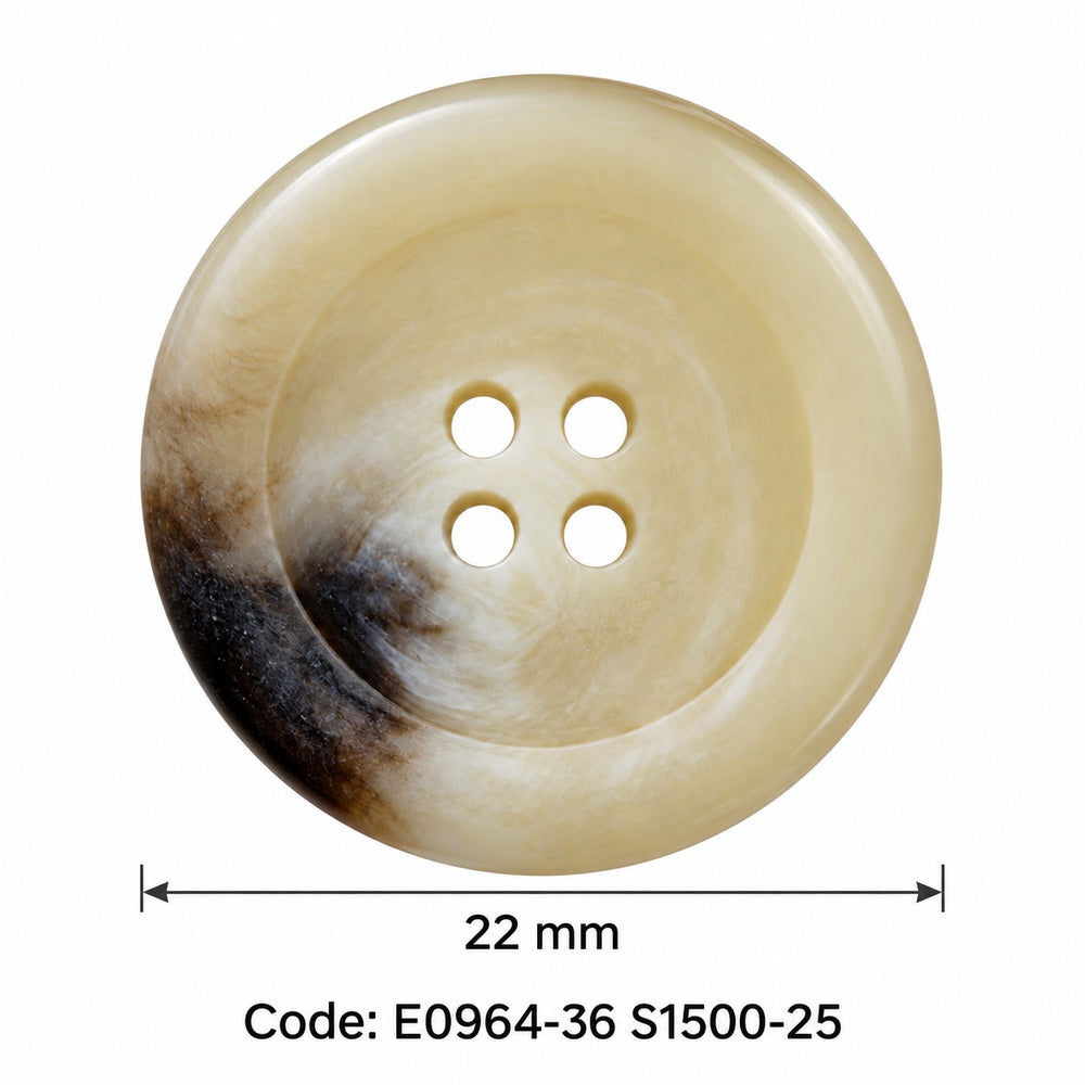 Полиестерно копче E0964-36 col S1500-25 – 4 отвора, кафяво – код и размер
