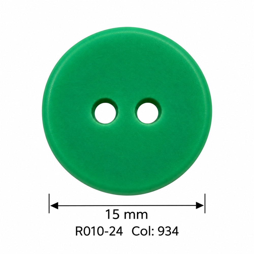 Полиестерно копче R010-24 col 934 – 2 отвора, зелено – код и размер