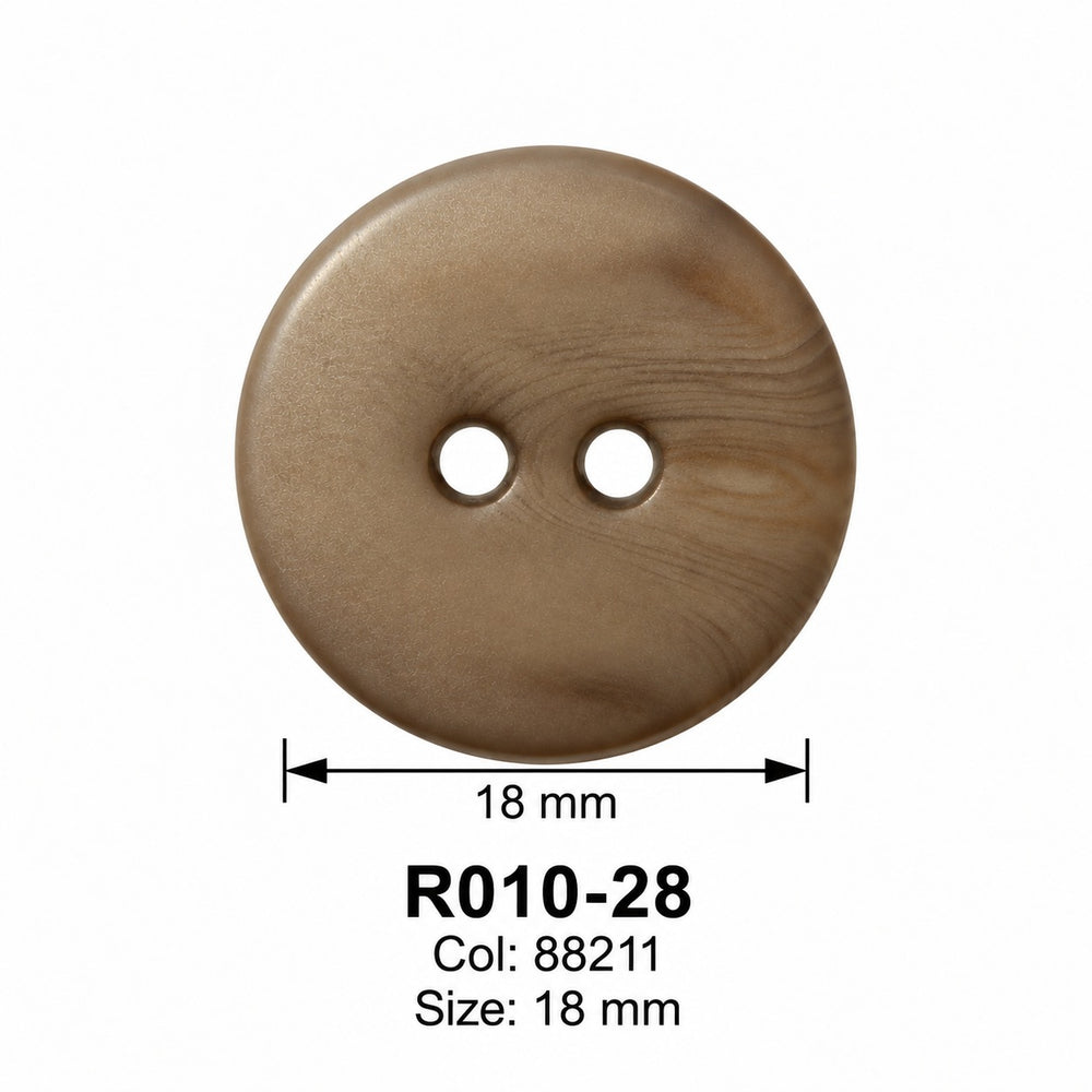 Полиестерно копче R010-28 col 88211 – 2 отвора, сиво – код и размер