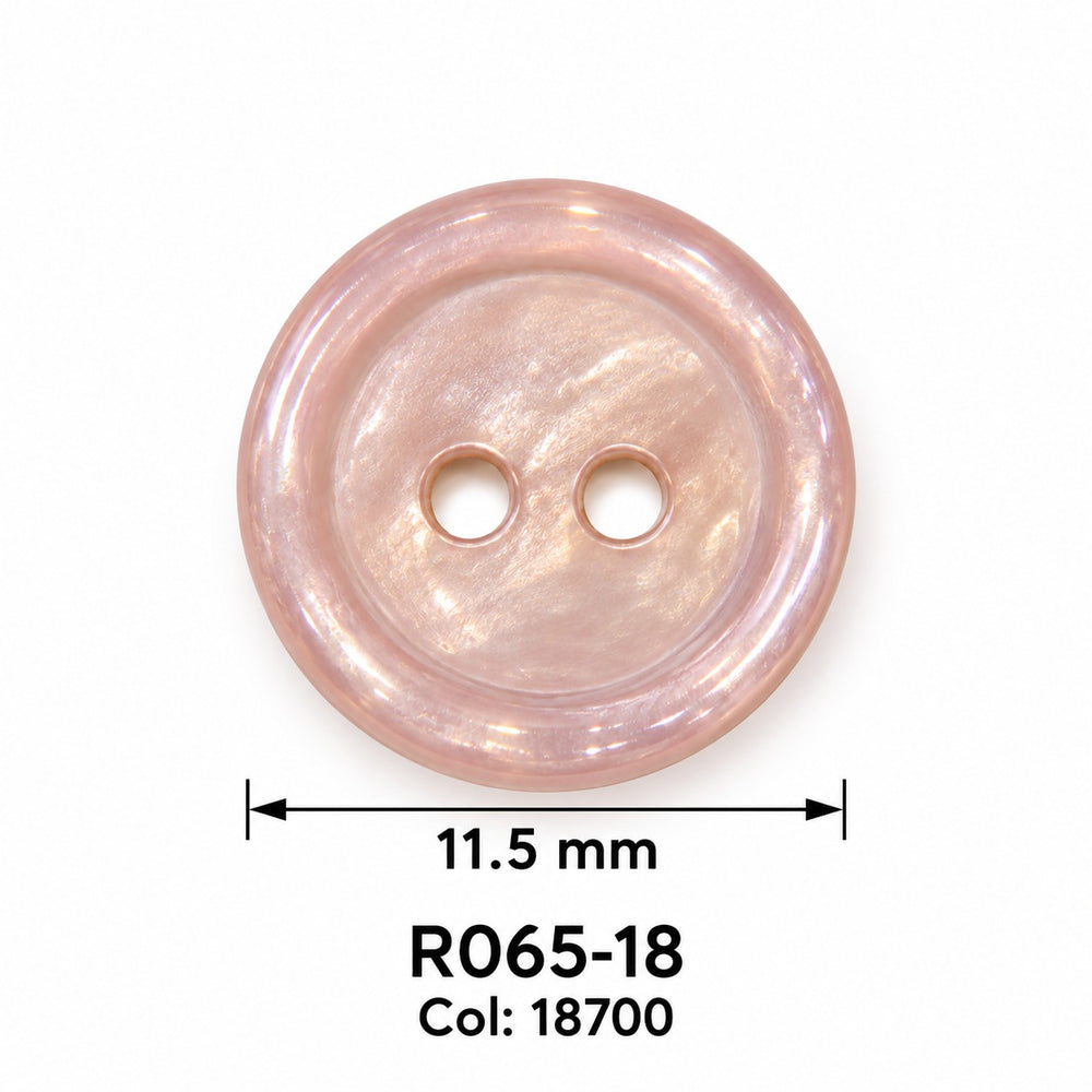 Полиестерно копче R065-18 col 18700 – 2 отвора, розово – код и размер