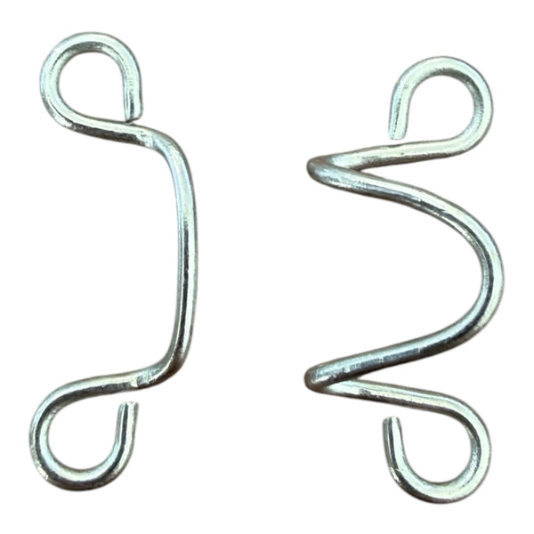 Hyskor för hake – rak och vågformad, nickelfärg (nickel free)