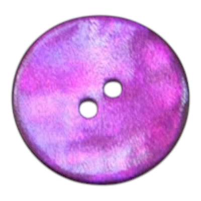 Farbiger Perlmuttknopf in Lila-Fuchsia mit 2 Löchern aus echter Muschel für Blusen